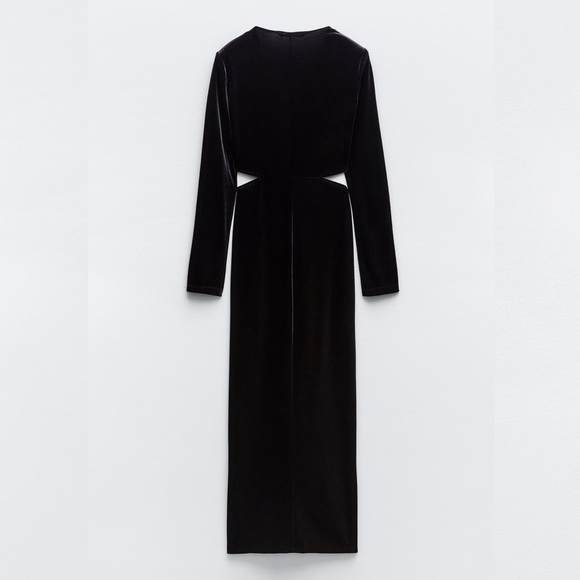 ZARA VELVET CUT OUT MIDI WITH RHINESTONE APPLIQUÉ - Picture 16 of 16